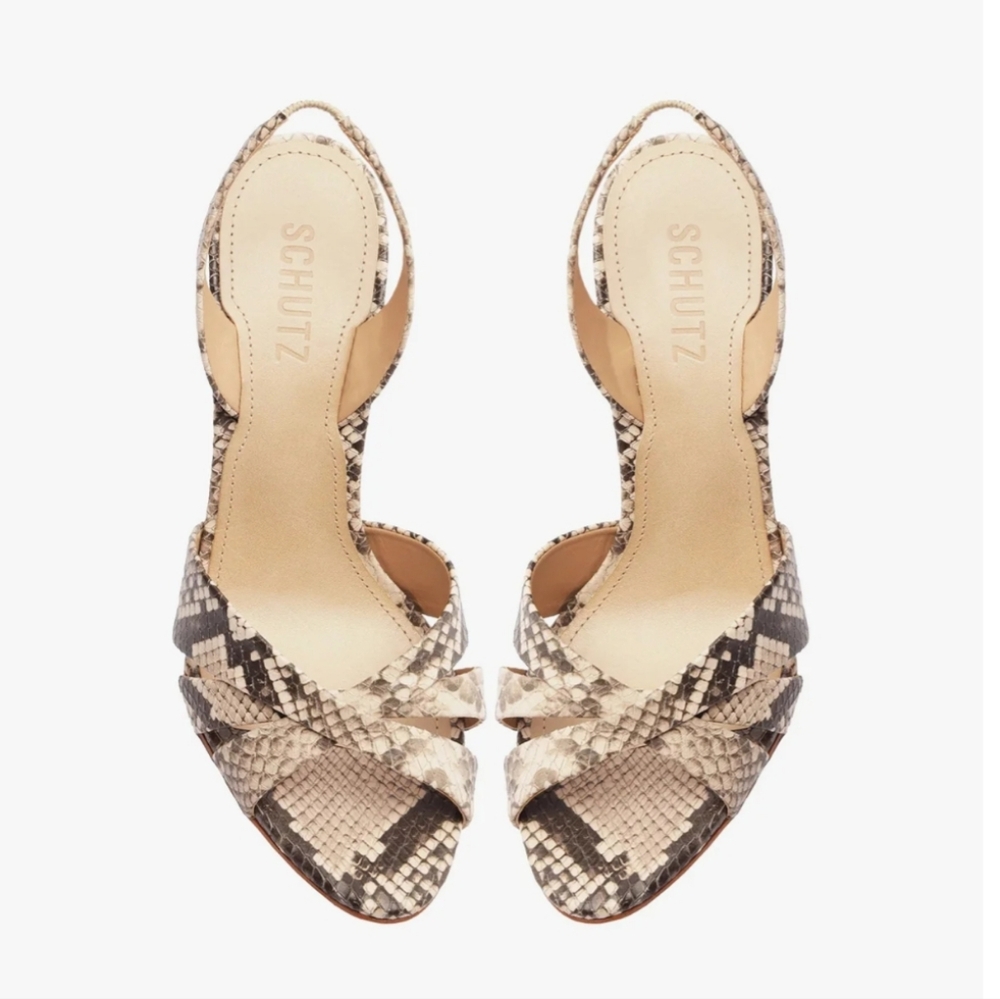 NEW KEEFA SCHUTZ snake Print Sling Back Heels Size 7 - Picture 15 of 16